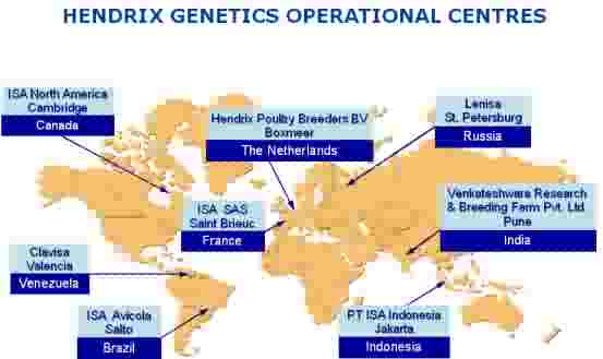 Hendrix Genetics Operational Cenetrs