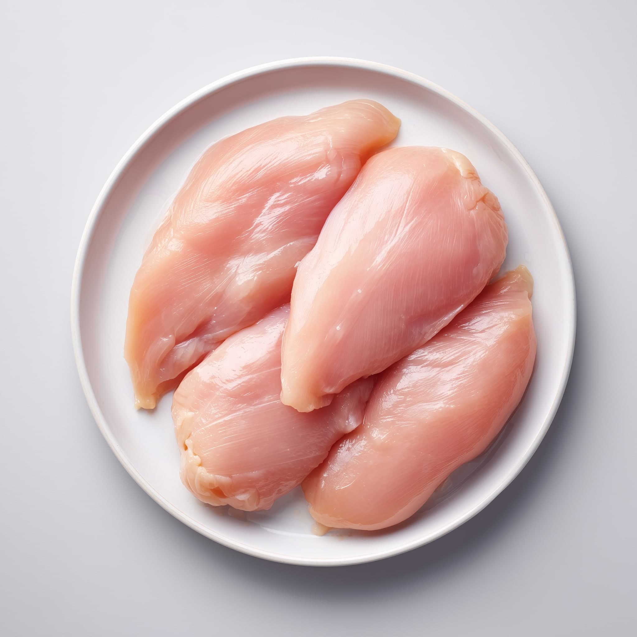 1 kg de blancs de poulet surgelés premium sur assiette — Nextekci