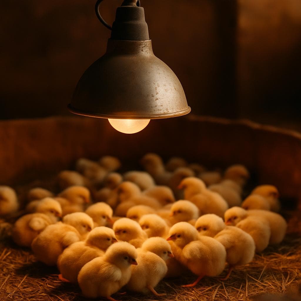 Le chauffage des poussins : solutions locales comparées