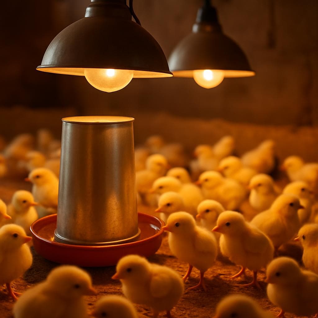Le chauffage des poussins : solutions locales comparées