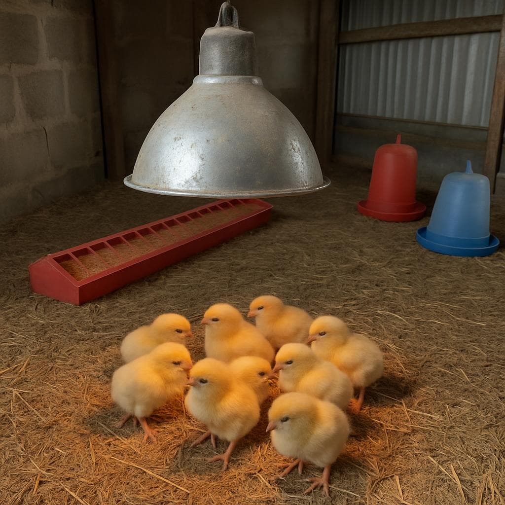 Le chauffage des poussins : solutions locales comparées