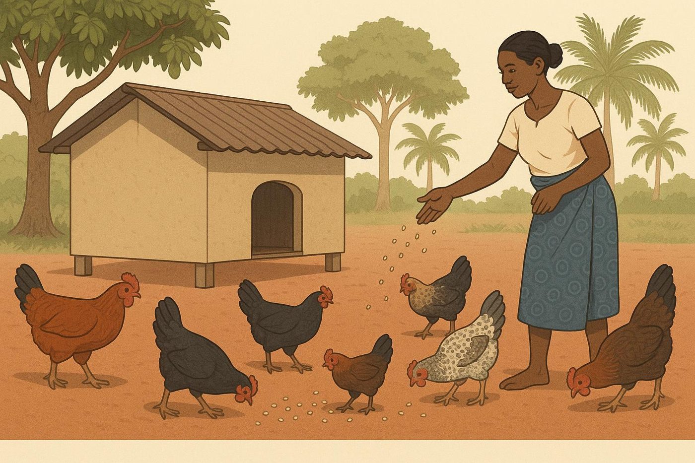 The Ivorian village chicken (“bicycle chicken”)