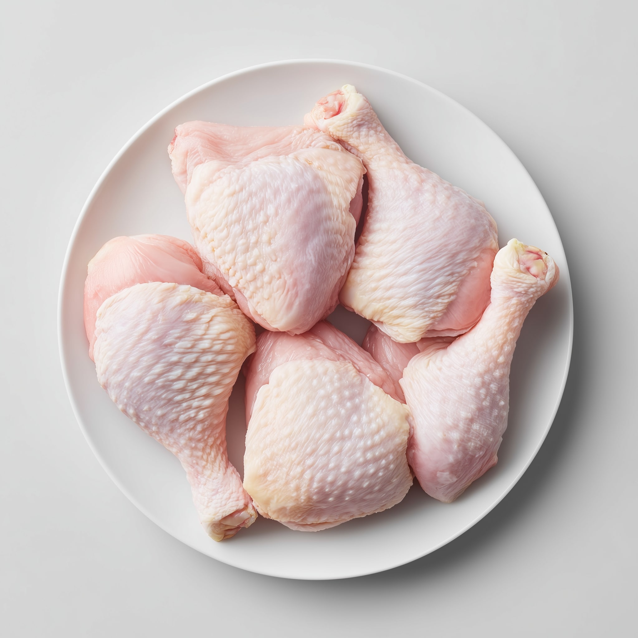 1 kg de cuisses entières de poulet surgelées sur assiette — Nextekci