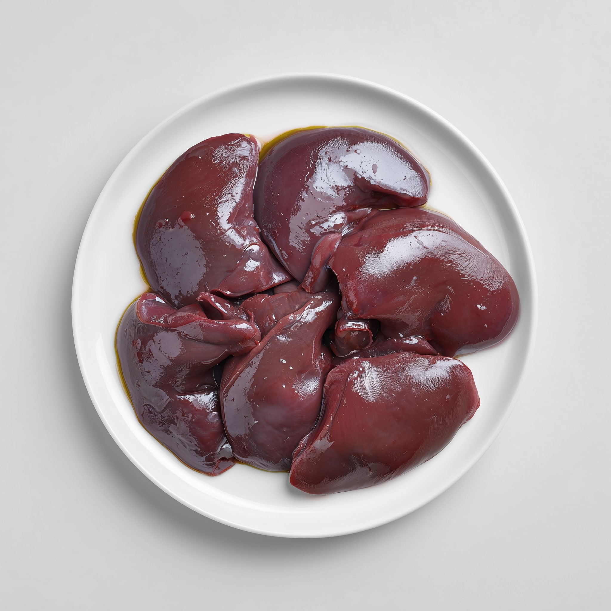 1 kg de foie de poulet surgelé premium sur assiette — Nextekci